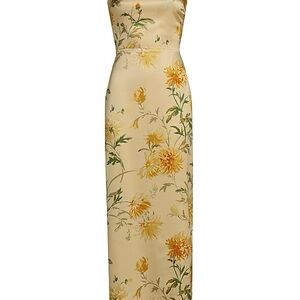 Reformation Frankie Silk Dress in Honeyglow